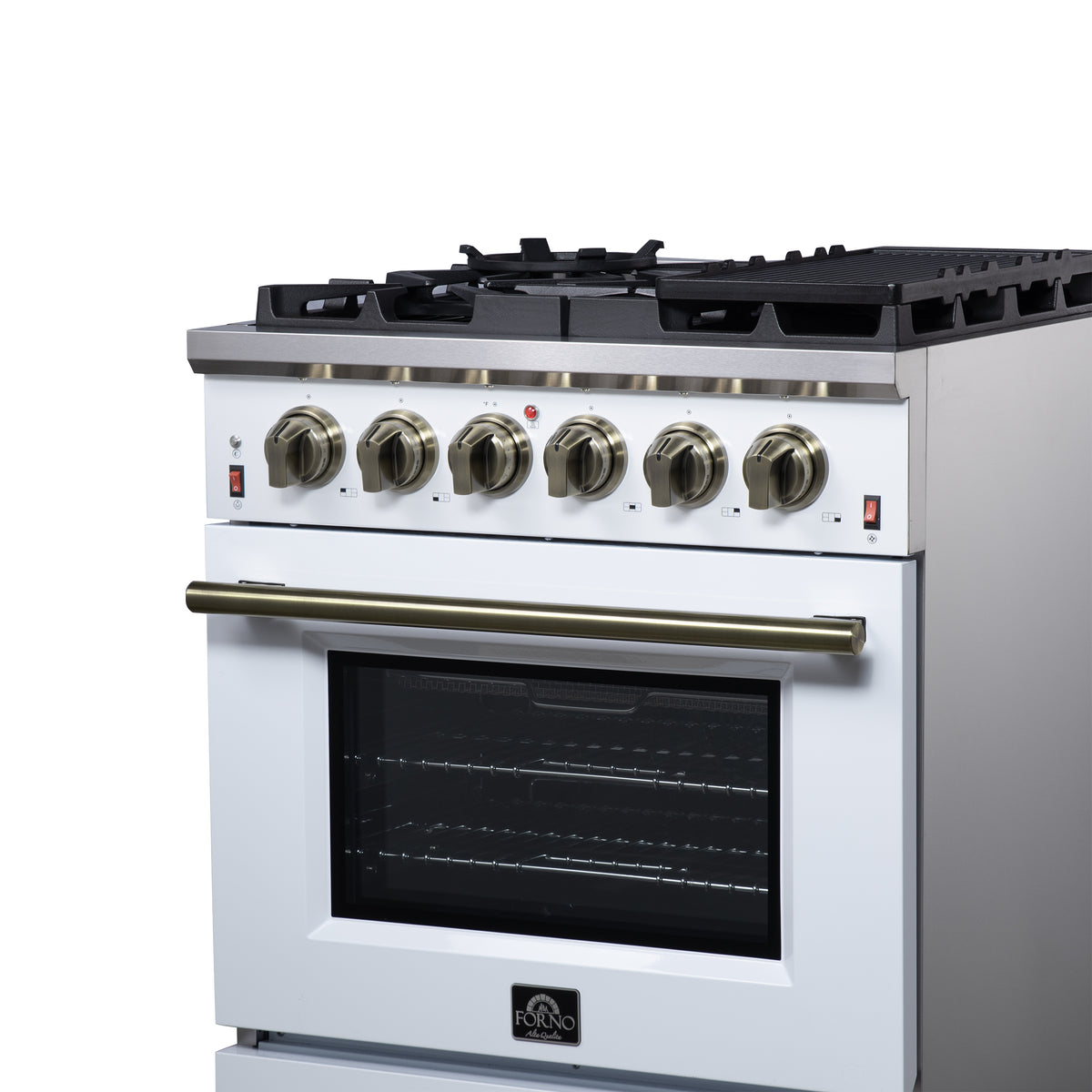 Forno Massimo 30" Freestanding Gas Range All in White with 5 Sealed Burners 68,000 BTU