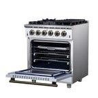 Forno Massimo 30" Freestanding Gas Range All in White with 5 Sealed Burners 68,000 BTU