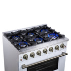 Forno Massimo 36" Freestanding Gas Range All in White with 6 Sealed Burners 83,000 BTU