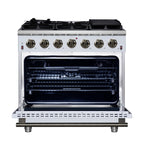 Forno Massimo 36" Freestanding Gas Range All in White with 6 Sealed Burners 83,000 BTU