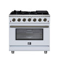 Forno Massimo 36" Freestanding Gas Range All in White with 6 Sealed Burners 83,000 BTU
