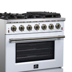 Forno Massimo 36" Freestanding Gas Range All in White with 6 Sealed Burners 83,000 BTU