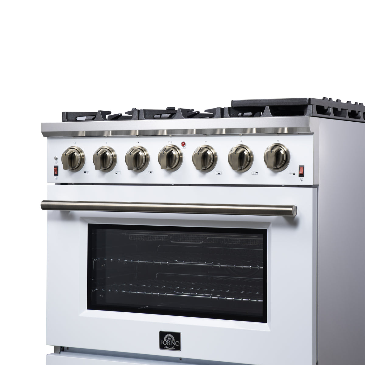 Forno Massimo 36" Freestanding Gas Range All in White with 6 Sealed Burners 83,000 BTU