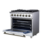 Forno Massimo 36" Freestanding Gas Range All in White with 6 Sealed Burners 83,000 BTU