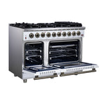 Forno Massimo 48" Freestanding Gas Range All in White with 8 Sealed Burners 107,000 BTU