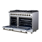 Forno Massimo 48" Freestanding Gas Range All in White with 8 Sealed Burners 107,000 BTU