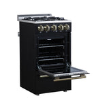 Forno Lamazze 20" Freestanding Gas Range in Black with 4 Sealed Burners, 21,200 BTU Cooktop