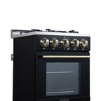 Forno Lamazze 20" Freestanding Gas Range in Black with 4 Sealed Burners, 21,200 BTU Cooktop