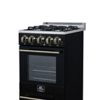Forno Lamazze 20" Freestanding Gas Range in Black with 4 Sealed Burners, 21,200 BTU Cooktop
