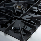 Forno Giovanni 30" Freestanding Gas Range White & Antique Brass Design, 5 Sealed Burners 67,000 BTU