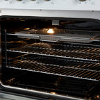Forno Giovanni 30" Freestanding Gas Range White & Antique Brass Design, 5 Sealed Burners 67,000 BTU