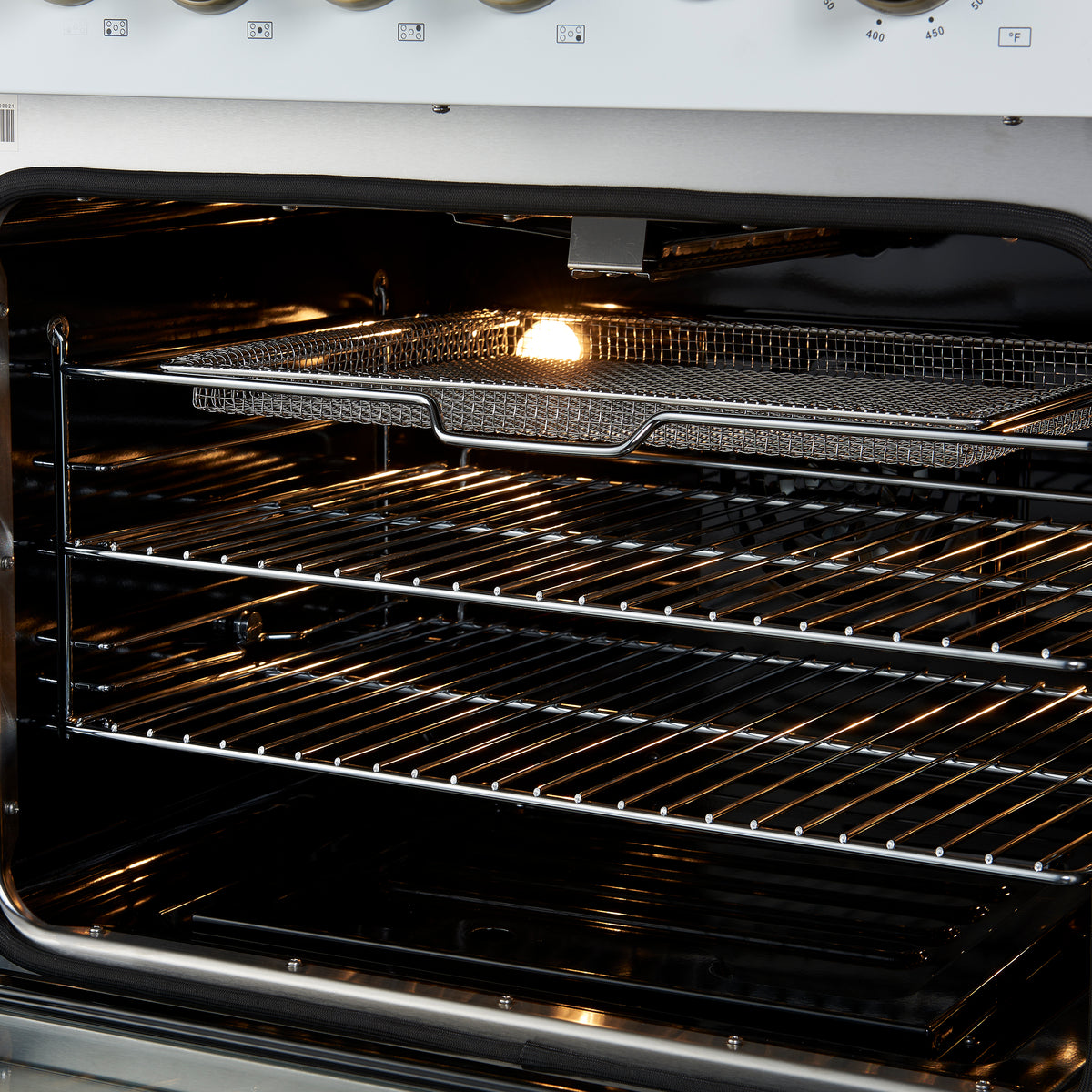 Forno Giovanni 30" Freestanding Gas Range White & Antique Brass Design, 5 Sealed Burners 67,000 BTU