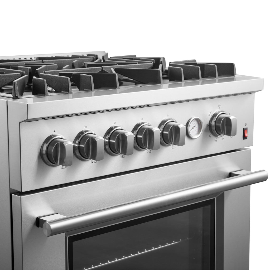 Forno Giovanni 30" Freestanding Gas Range All Stainless Steel, 5 Sealed Burners 67,000 BTU
