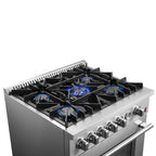 Forno Giovanni 30" Freestanding Gas Range All Stainless Steel, 5 Sealed Burners 67,000 BTU