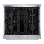 Forno Marco 30" Gas Range White & Antique Brass Design, 4 Burners 37,000 BTU