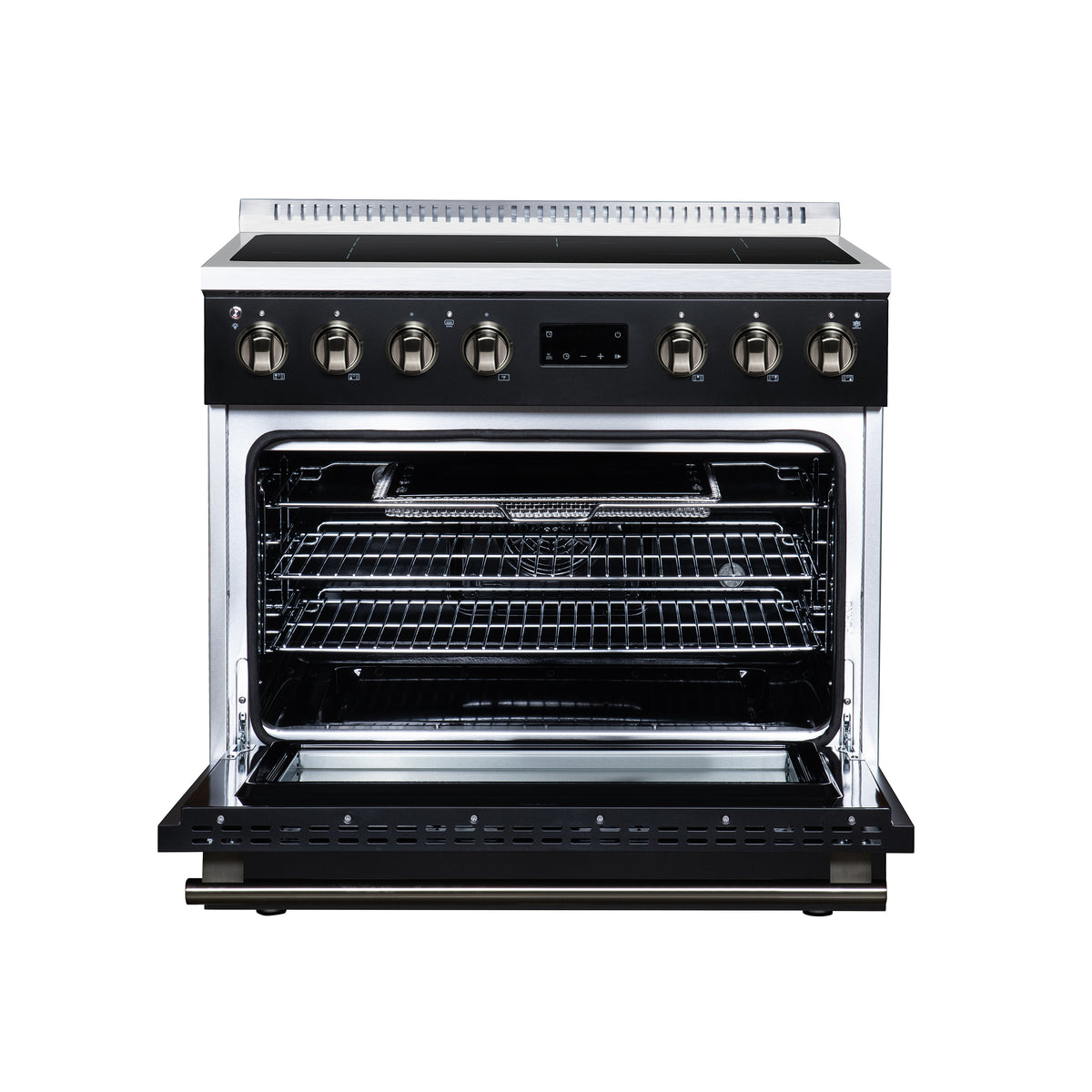 Forno Torino 36" Induction Range, 10,900W cooktop, 5.36 cf. True Convection Oven, Air Fry, Air Sous Vide