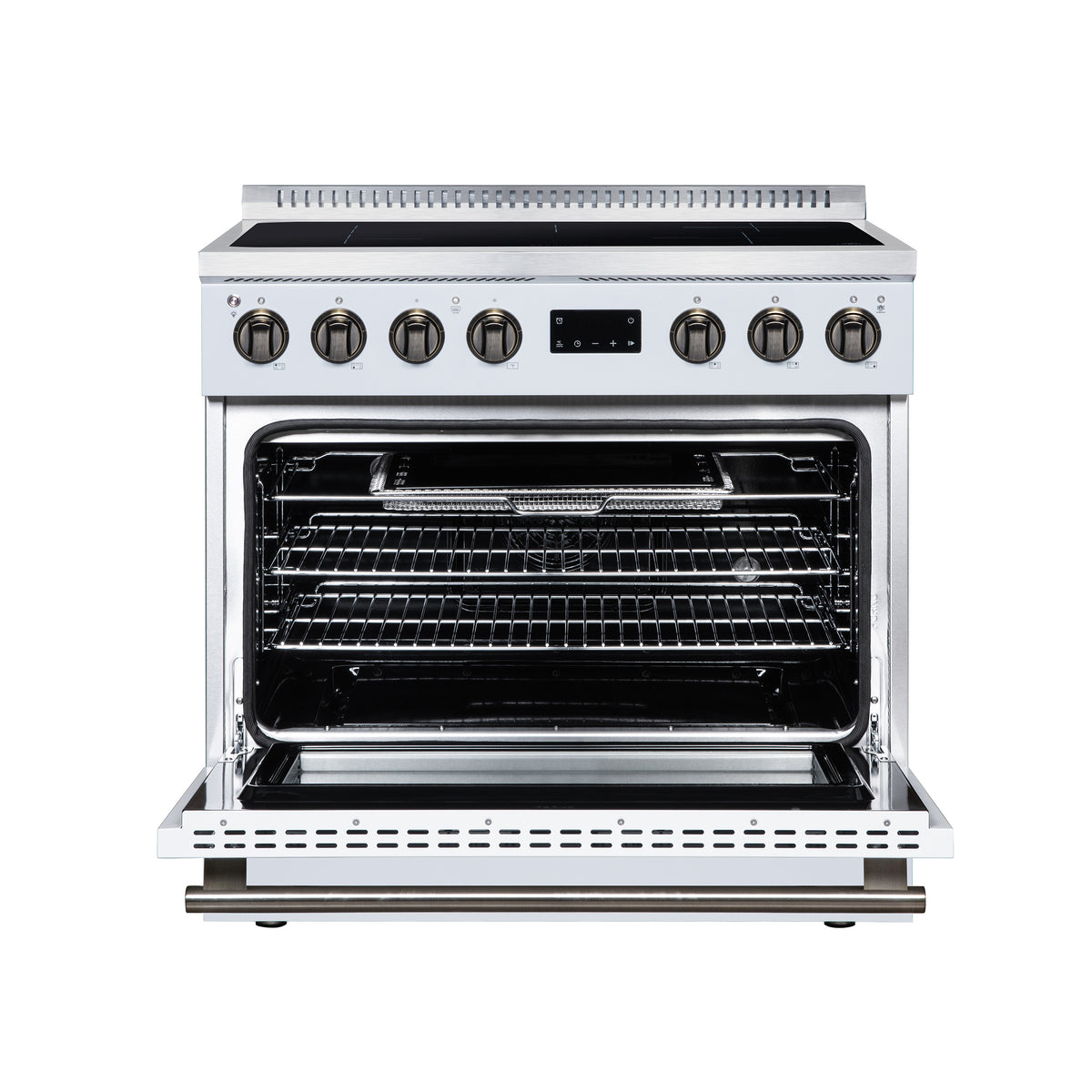 Forno Torino 36" Induction Range, 10,900W cooktop, 5.36 cf. True Convection Oven, Air Fry, Air Sous Vide