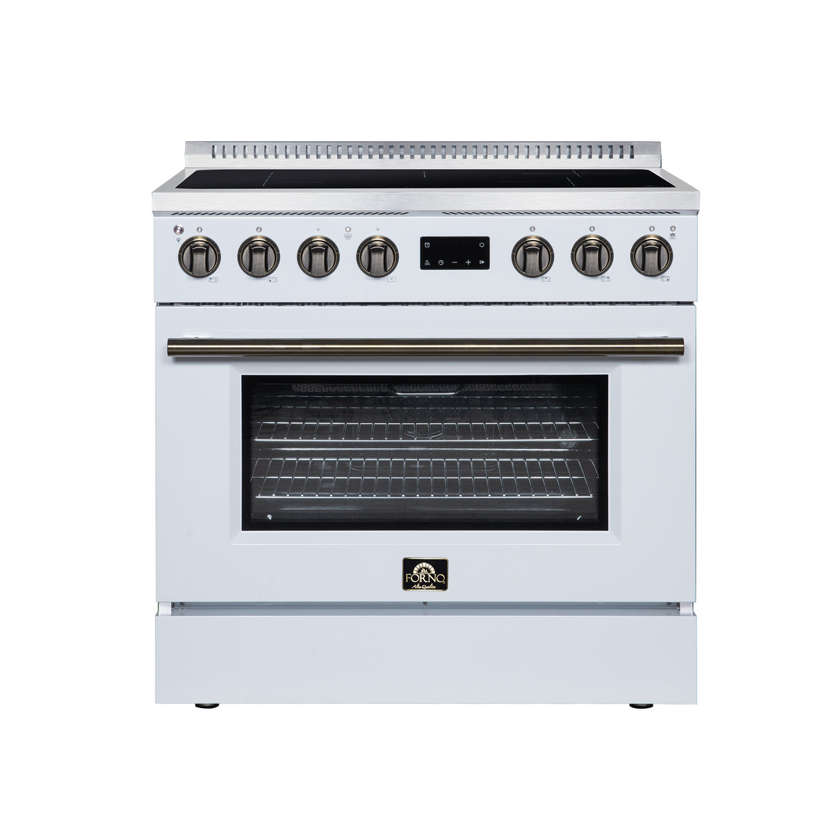 Forno Torino 36" Induction Range, 10,900W cooktop, 5.36 cf. True Convection Oven, Air Fry, Air Sous Vide