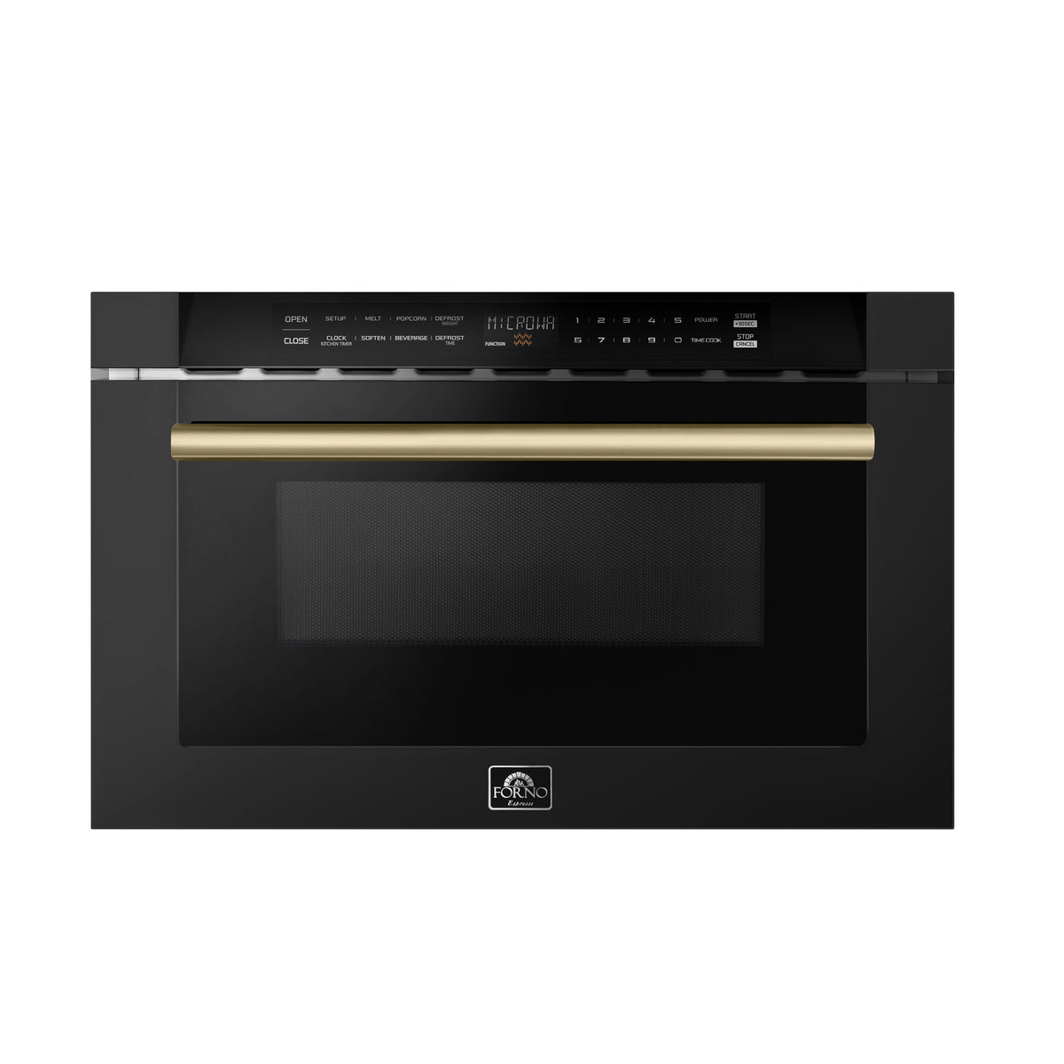 Forno Espresso Capoliveri 24" Microwave Drawer in Black, 1.2 cu.ft., 900 Watt, Defrost Rack