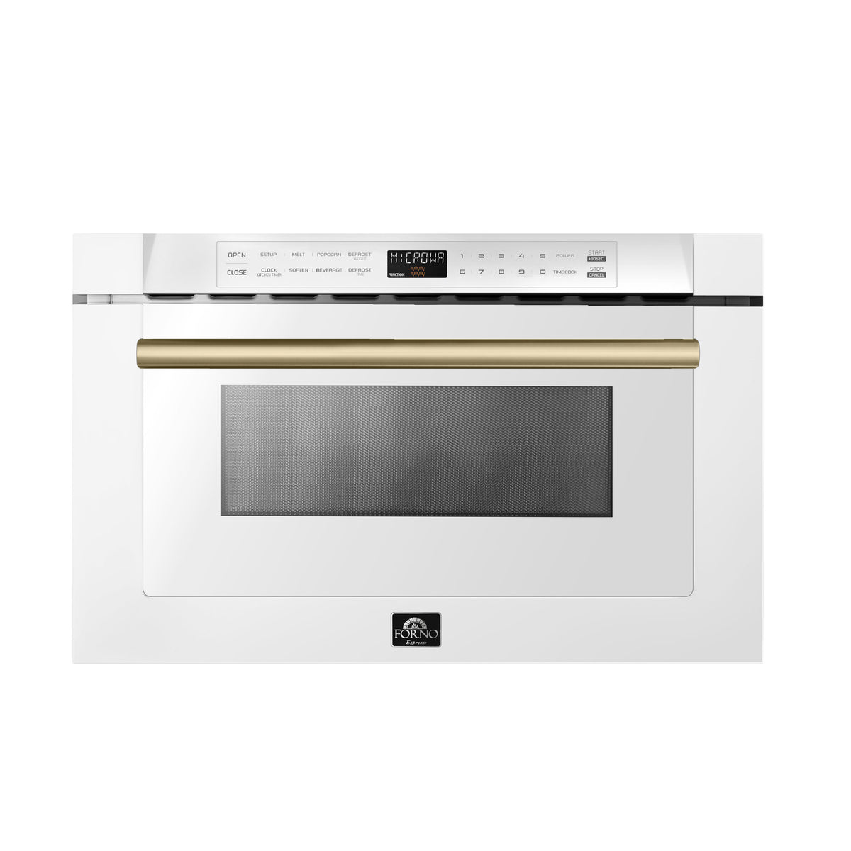 Forno Espresso Capoliveri 24" Microwave Drawer in White, 1.2 cu.ft., 900 Watt, Defrost Rack