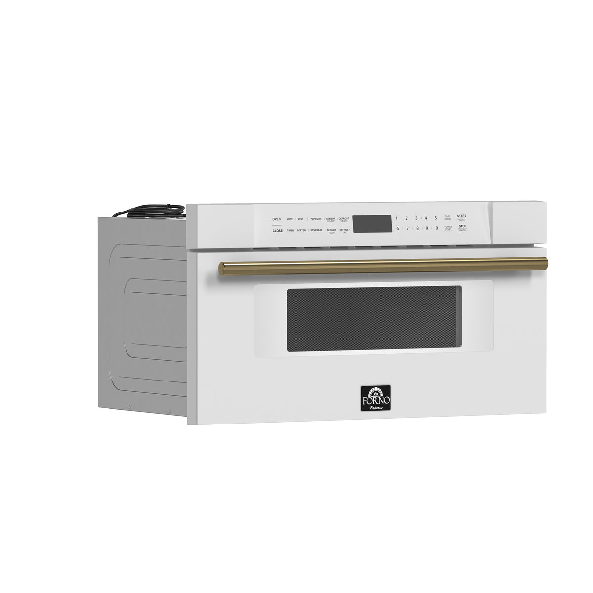 Forno Espresso Capoliveri 30" Microwave Drawer in White, 1.2 cu.ft., 900 Watt, Defrost Rack