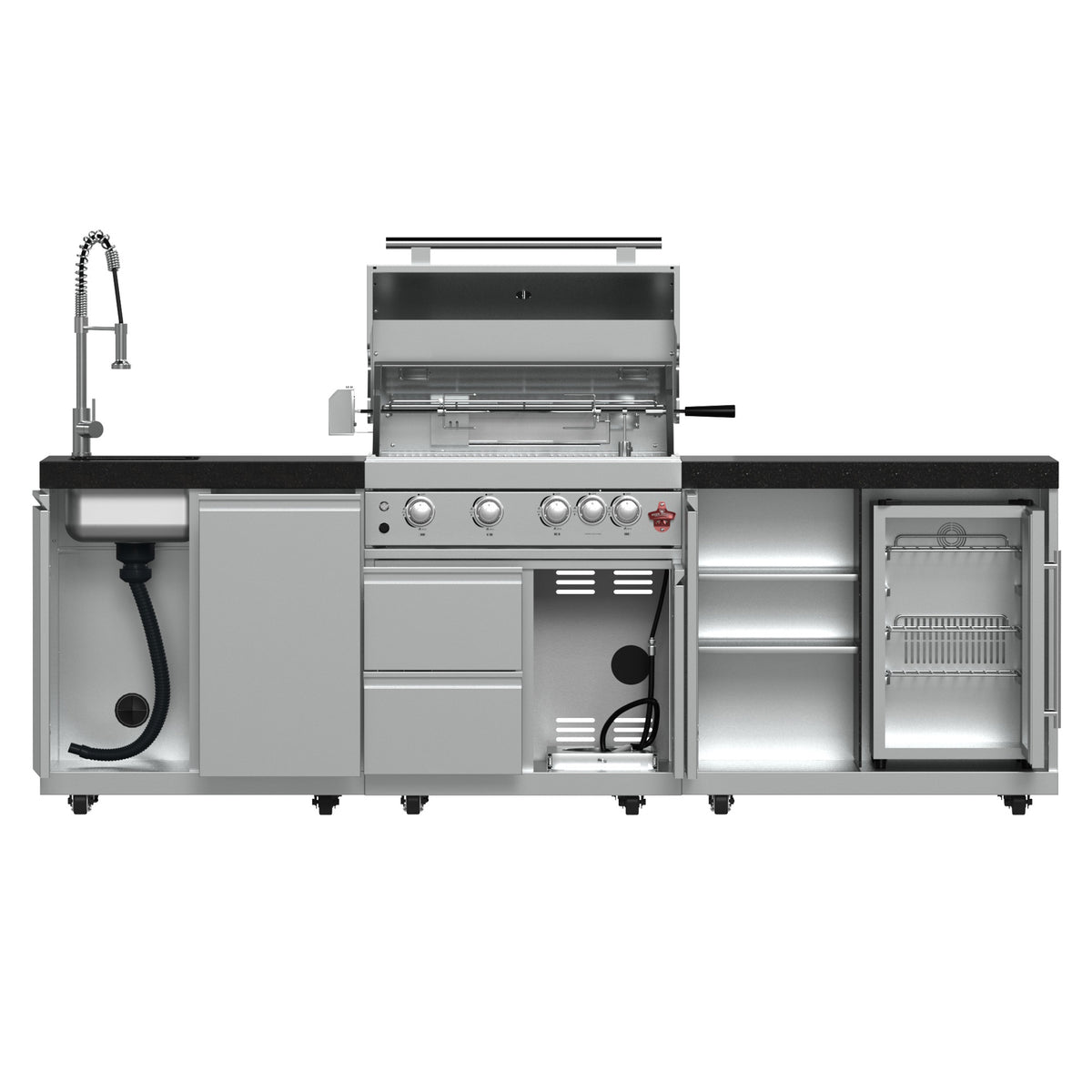 Forno Bulnes 30" BBQ, 60,000 BTU, 3 Burners with Sear & Rotisserie Infrared Burners