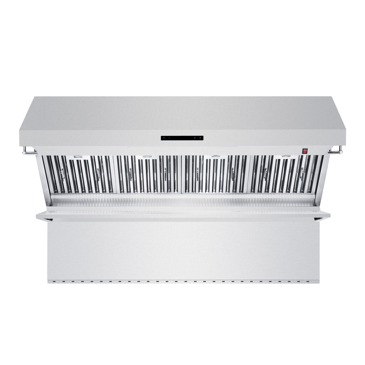 Forno Savona 60" Wall Mount Range Hood offers 1200 CFM ventilation and integrated warming shelf. Baffle filters and backsplash included for