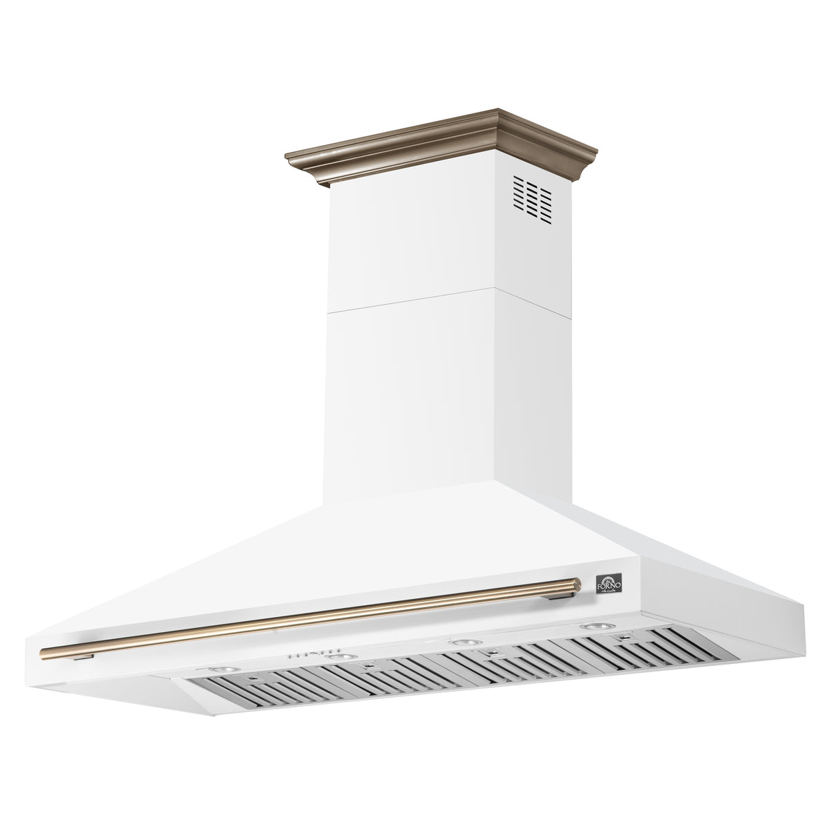 Forno Aria 60" Wall-Mounted Kitchen Range Hood in White with 1200 CFM, 4 Speeds, Ducted Venting, Timer
