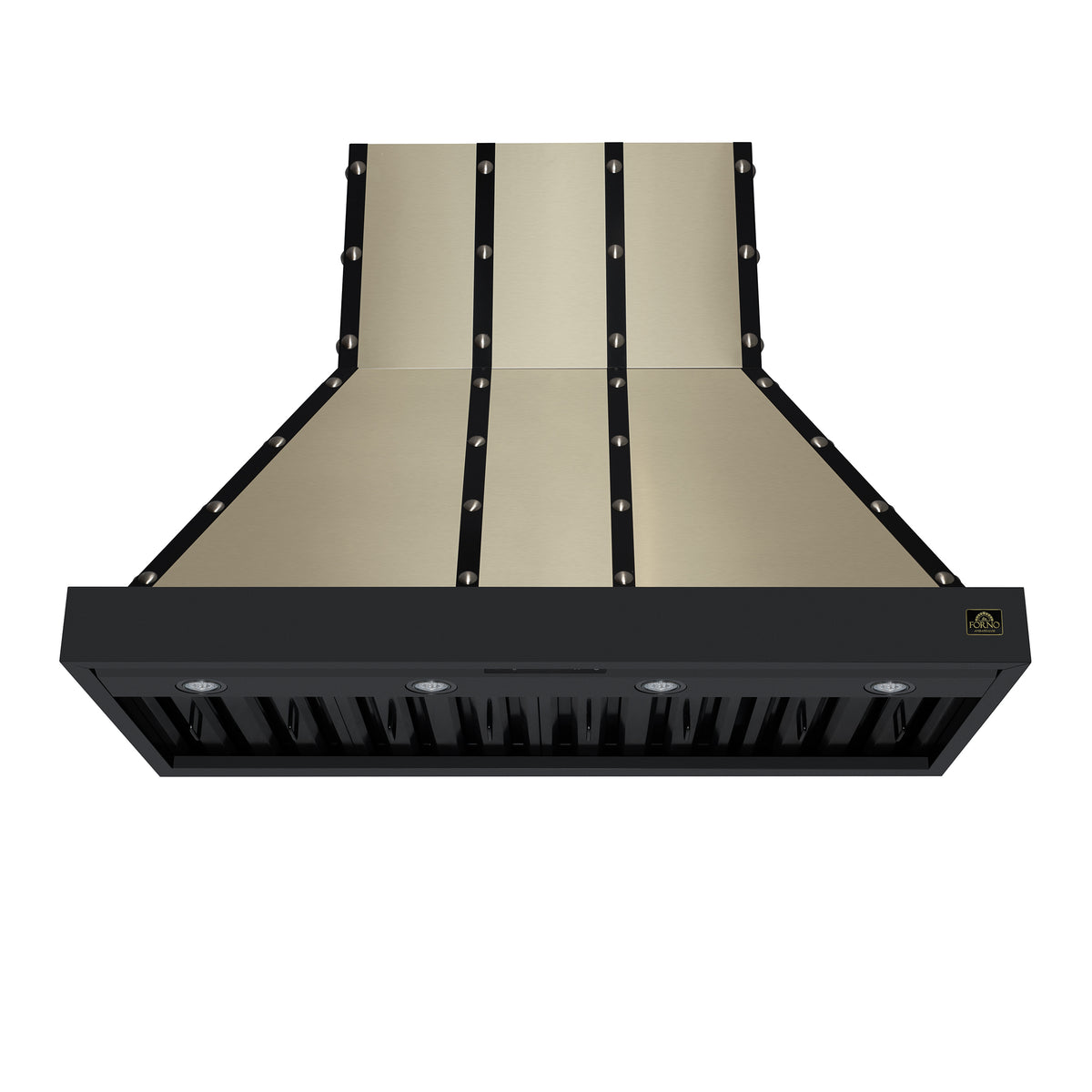 Forno Ambassador 48" Range Hood in Black with 304 CFM, 3 speeds, Dishwasher safe Baffle filters