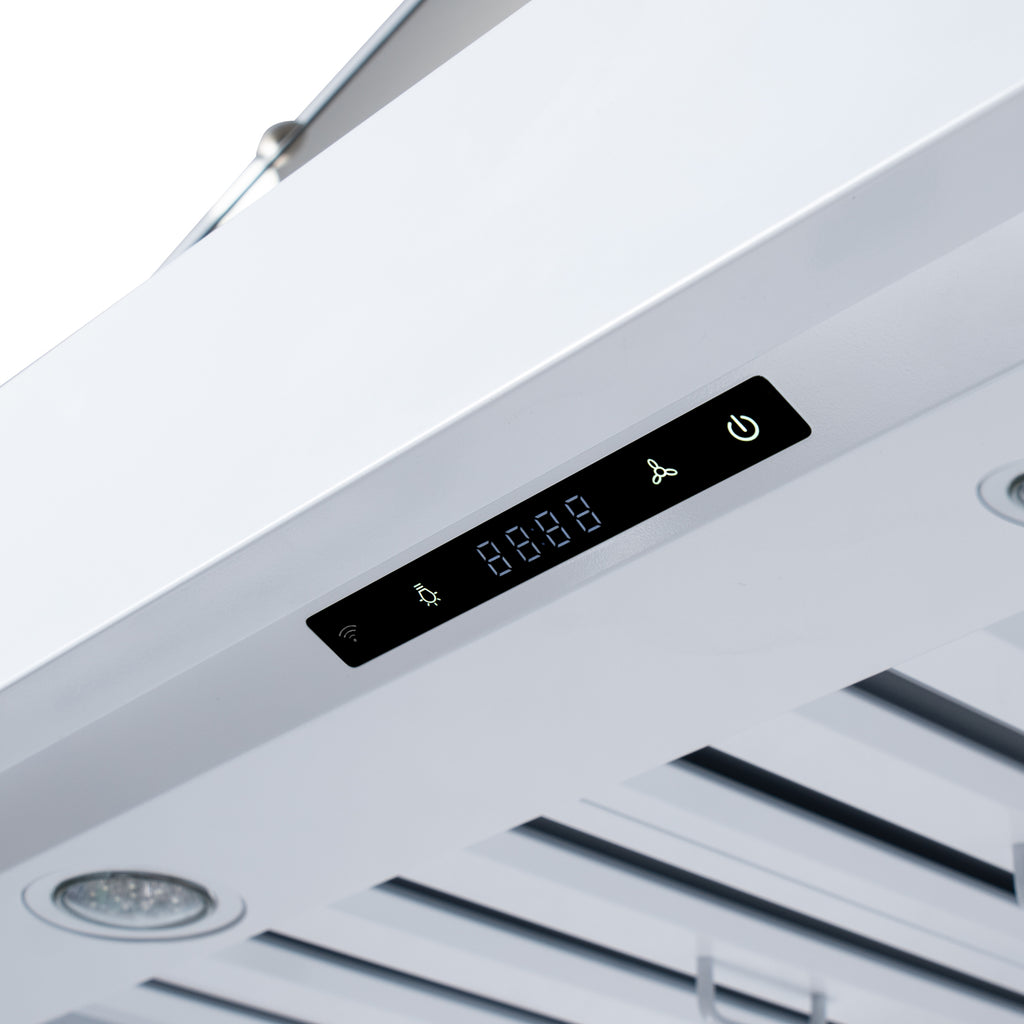 Forno Ambassador 48" Range Hood in White with 304 CFM, 3 speeds, Dishwasher safe Baffle filters