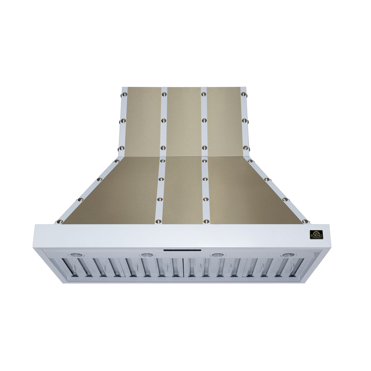 Forno Ambassador 48" Range Hood in White with 304 CFM, 3 speeds, Dishwasher safe Baffle filters