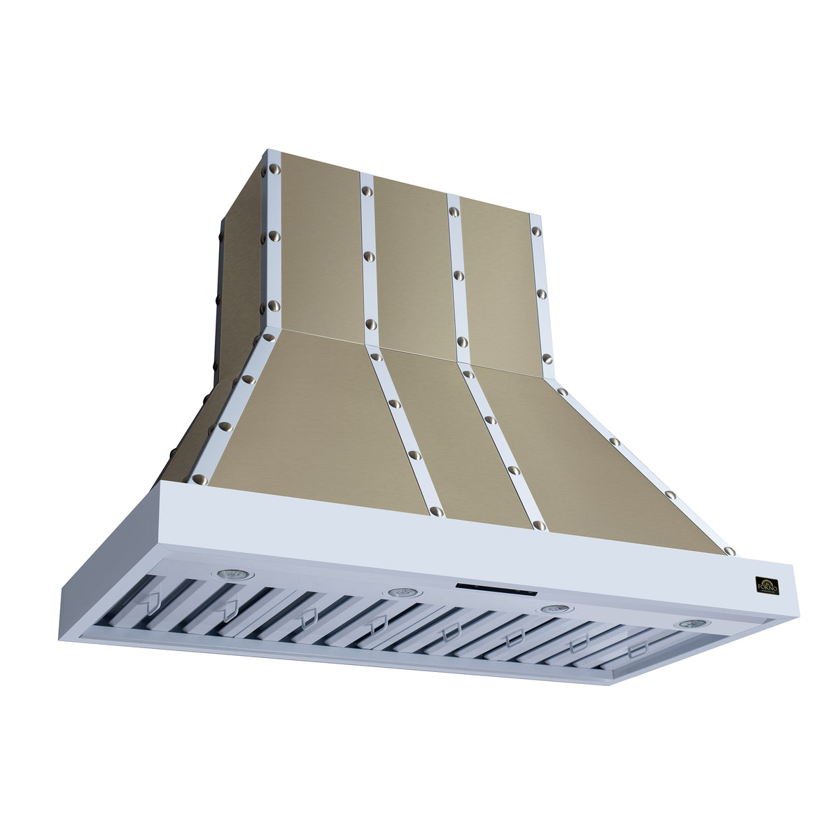 Forno Ambassador 48" Range Hood in White with 304 CFM, 3 speeds, Dishwasher safe Baffle filters