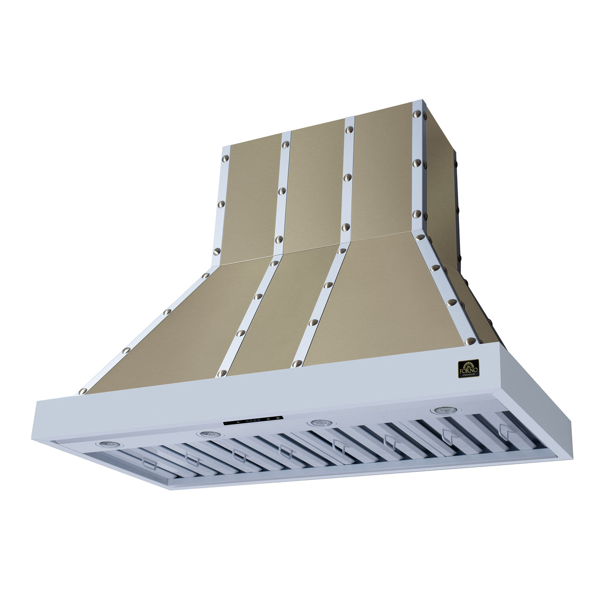Forno Ambassador 48" Range Hood in White with 304 CFM, 3 speeds, Dishwasher safe Baffle filters