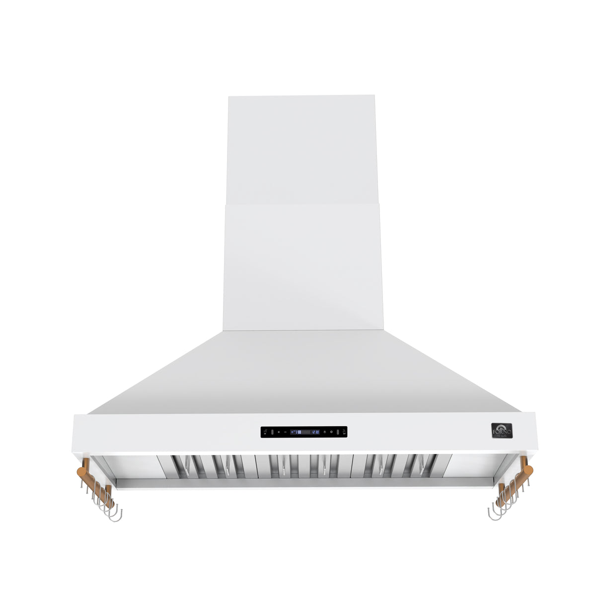 Forno Venezia 48" Wall-Mounted Range Hood in White with Adjustable Height, Baffle Filters, Touch Controls