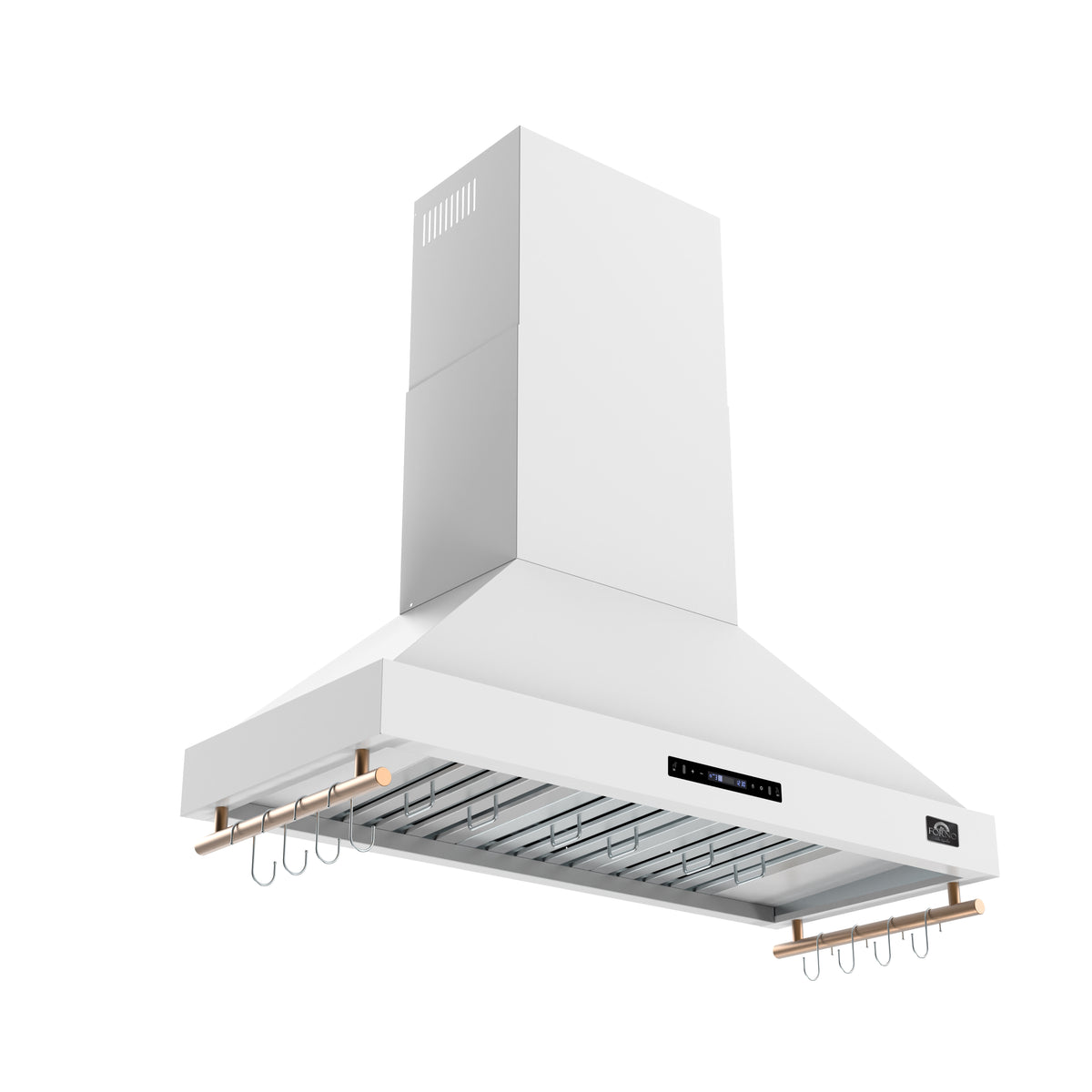 Forno Venezia 48" Wall-Mounted Range Hood in White with Adjustable Height, Baffle Filters, Touch Controls