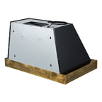 Forno Vittorio 36" Wall Mount Range Hood in Black & Antique Brass Trim