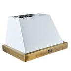 Forno Vittorio 36" Wall Mount Range Hood in Black & Antique Brass Trim