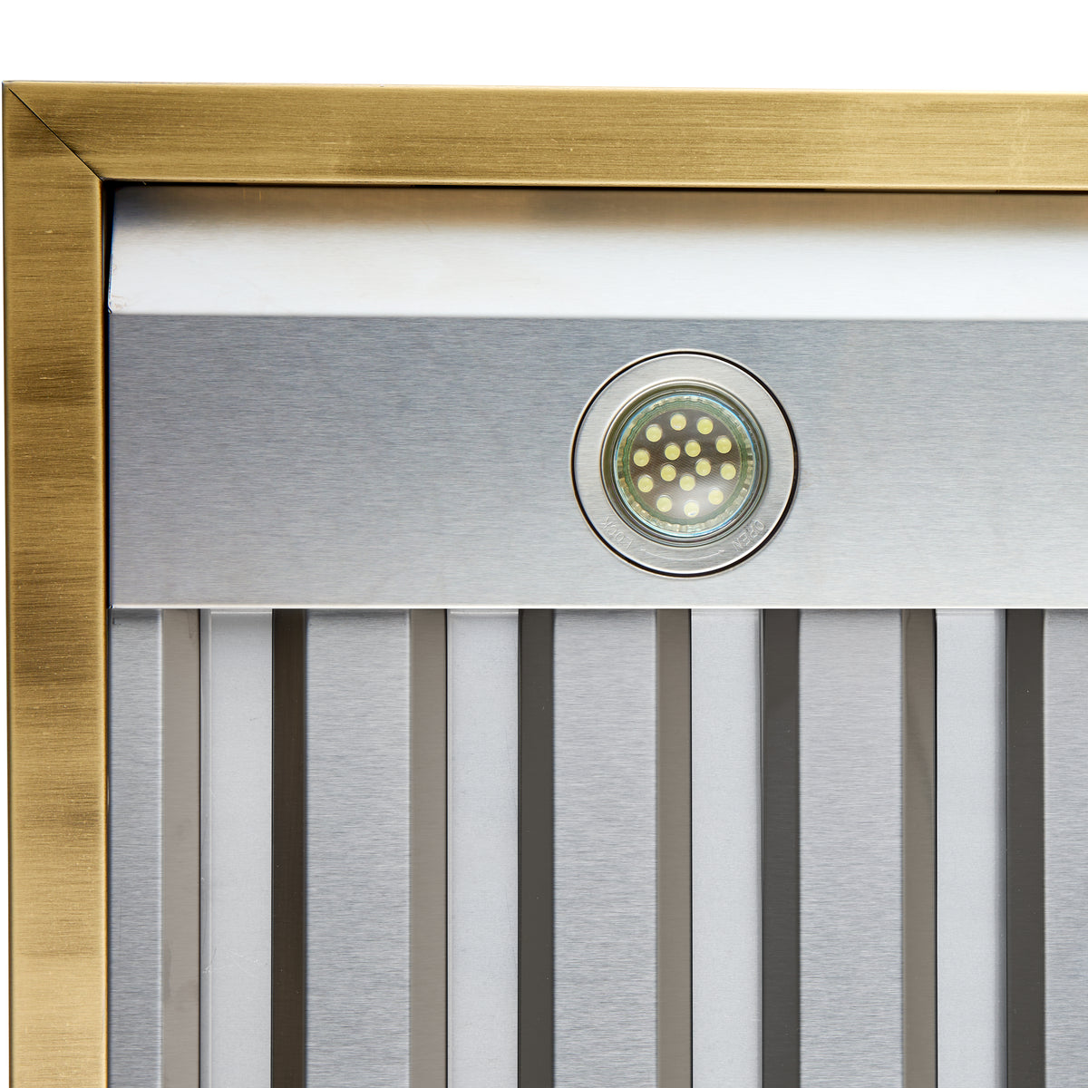 Forno Vittorio 36" Wall Mount Range Hood in Black & Antique Brass Trim