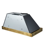 Forno Vittorio 48" Wall Mount Range Hood in Black & Antique Brass Trim