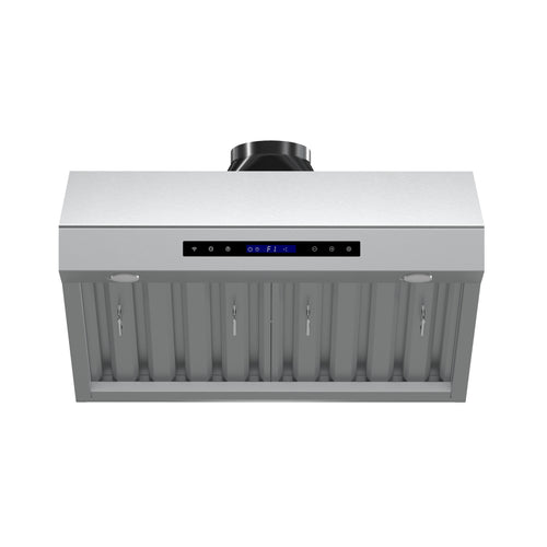 Forno Palazzo 30" Wall Mounted Range Hood, Stainless Steel, Heavy Duty Baffle Filters, Remote Control
