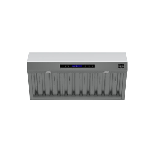 Forno Palazzo 36" Wall Mounted Range Hood, Stainless Steel, Heavy Duty Baffle Filters, Remote Control