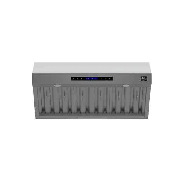 Forno Palazzo 36" Wall Mounted Range Hood, Stainless Steel, Heavy Duty Baffle Filters, Remote Control