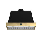 Forno Vittorio 36" Wall Mount Range Hood in Black & Antique Brass Trim