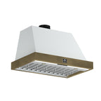 Forno Vittorio 36" Wall Mount Range Hood in Black & Antique Brass Trim