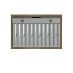 Forno Vittorio 36" Wall Mount Range Hood in Black & Antique Brass Trim