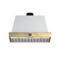 Forno Vittorio 36" Wall Mount Range Hood in Black & Antique Brass Trim