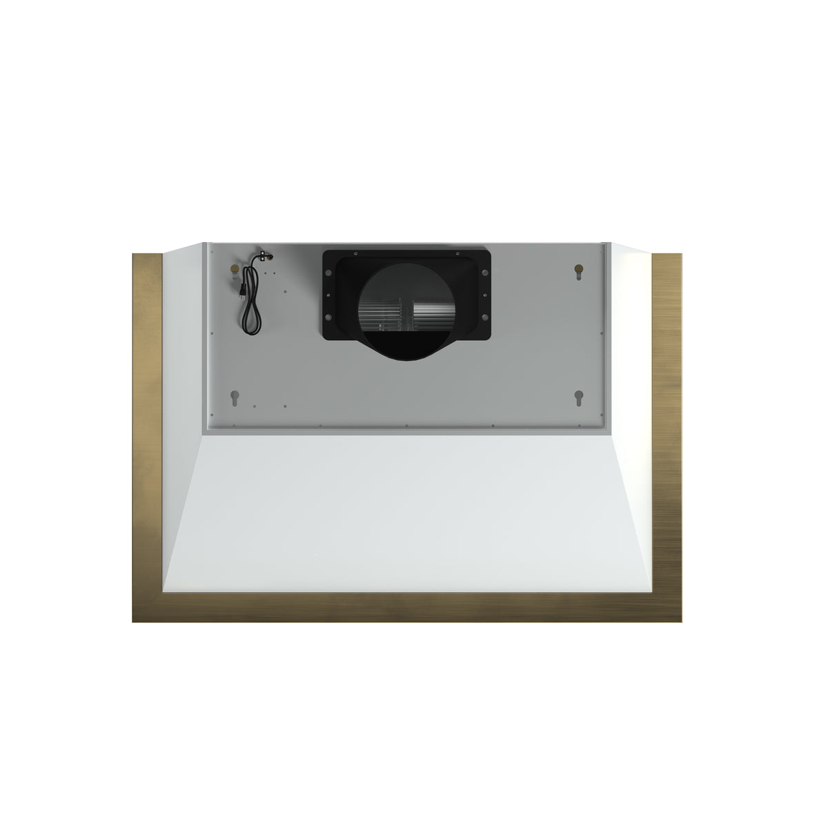 Forno Vittorio 36" Wall Mount Range Hood in Black & Antique Brass Trim