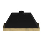 Forno Vittorio 48" Wall Mount Range Hood in Black & Antique Brass Trim