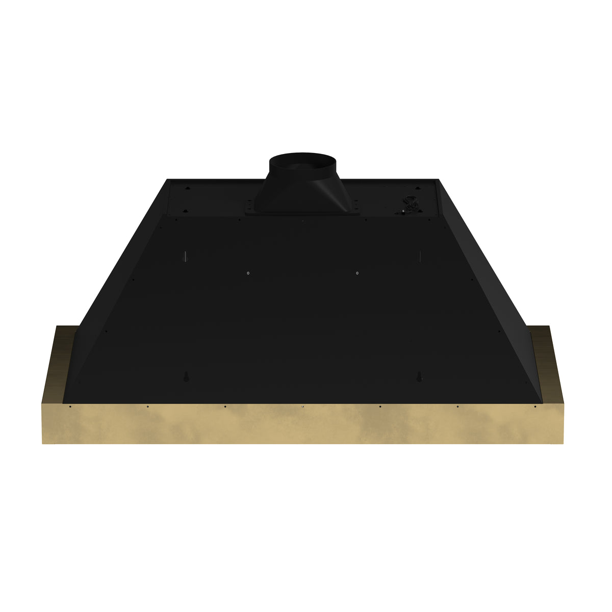 Forno Vittorio 48" Wall Mount Range Hood in Black & Antique Brass Trim