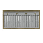 Forno Vittorio 48" Wall Mount Range Hood in Black & Antique Brass Trim